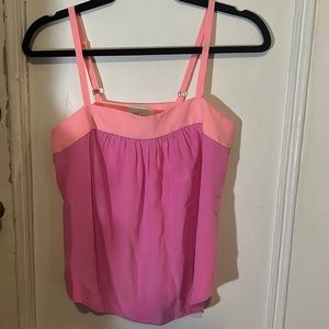 Pink anthro cami blouse colorblock